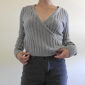 Hollister Wrap Grey Sweater Sweater